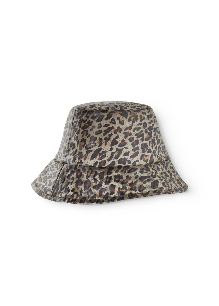 leopard-print rain hat in waterproof material