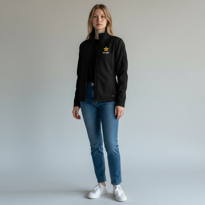 Army Star Ladies Flash Performance Knit Jacket (Black)