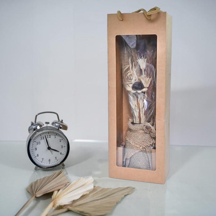 Artificial Dried Flower in a Jute wrapped Glass Jar Gift Pack