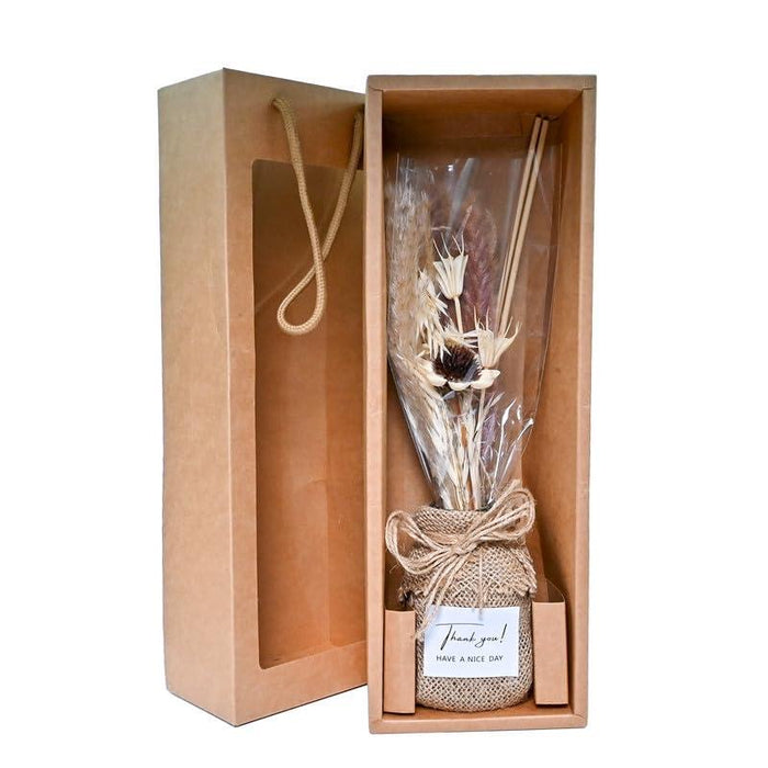 Artificial Dried Flower in a Jute wrapped Glass Jar Gift Pack