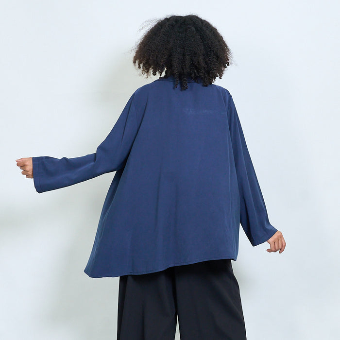 Asymmetric button front longline blazer wholesale