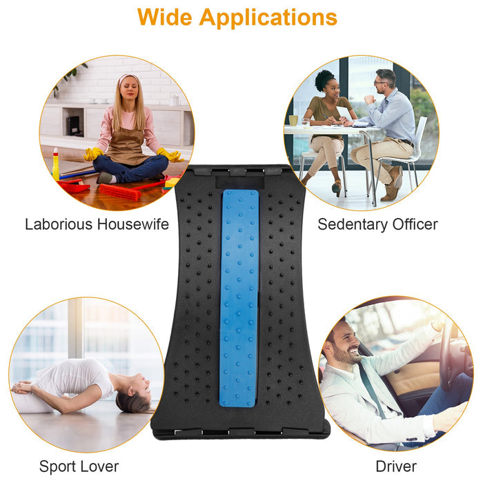 Back Stretcher & Lumbar Support Device - Multi-Level Spinal Decompression for Upper & Lower Back Pain Relief