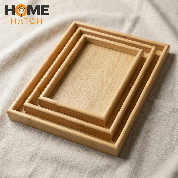 bamboo serving tray set of 3  for kitchen and dining use in Pakistan