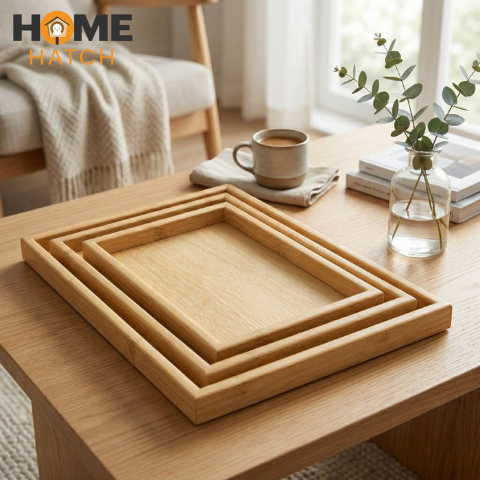 bamboo serving tray set of 3  for kitchen and dining use in Pakistan