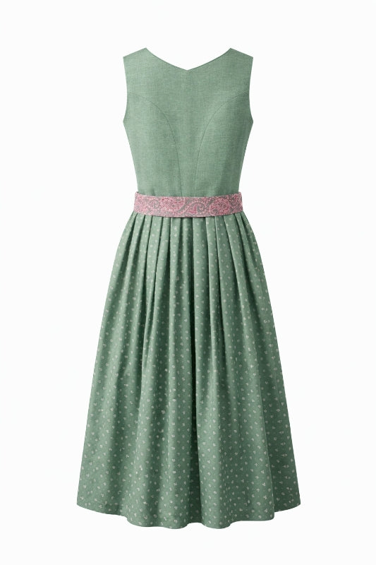 Berwin Long Dirndl 2pcs. 75cm 'Greta' sage