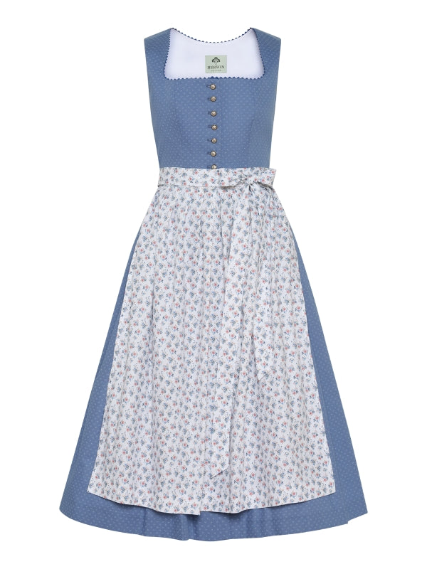 Berwin Long Dirndl 2pcs. 75cm "Wendy" blue