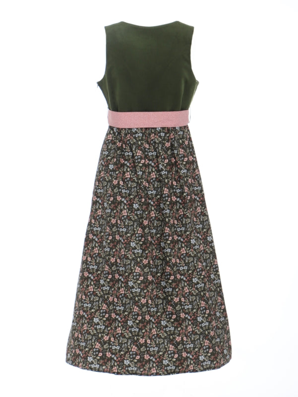 Berwin Maternity Dirndl — Olive Corduroy & Floral