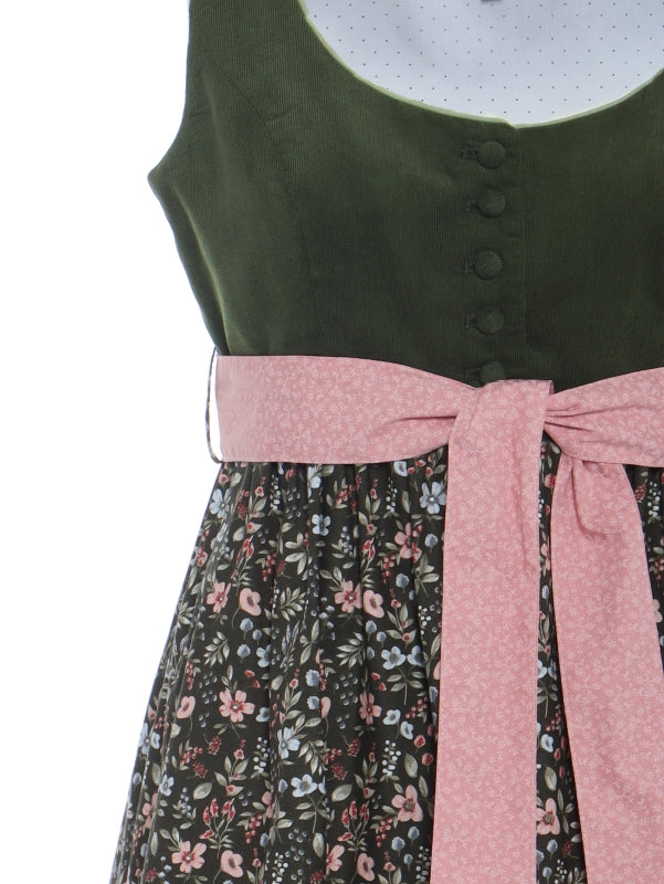Berwin Maternity Dirndl — Olive Corduroy & Floral