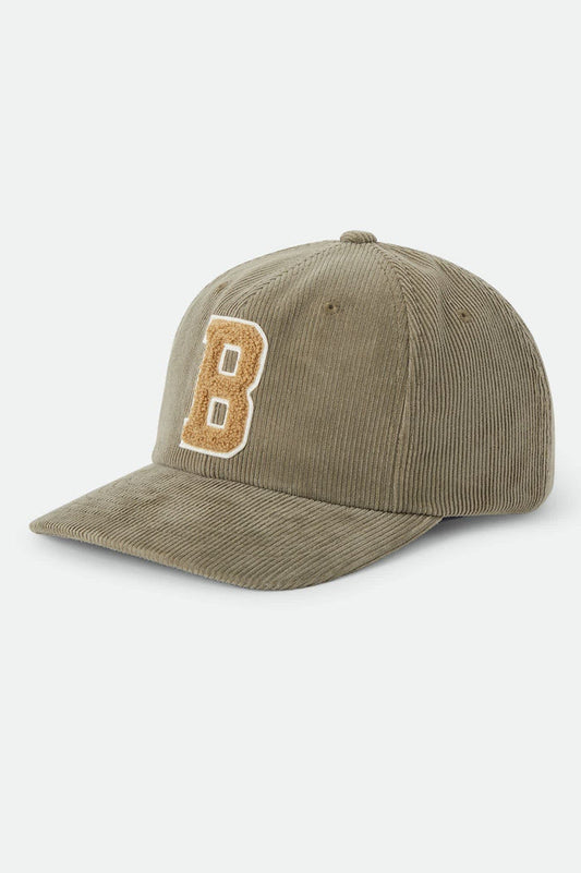 Unisex Big B Adjustable Hat in the color Dark Olive Corduroy - Front Product View