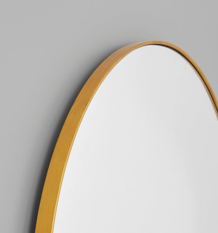 Bjorn Brass Arched Top Leaner Mirror, detail