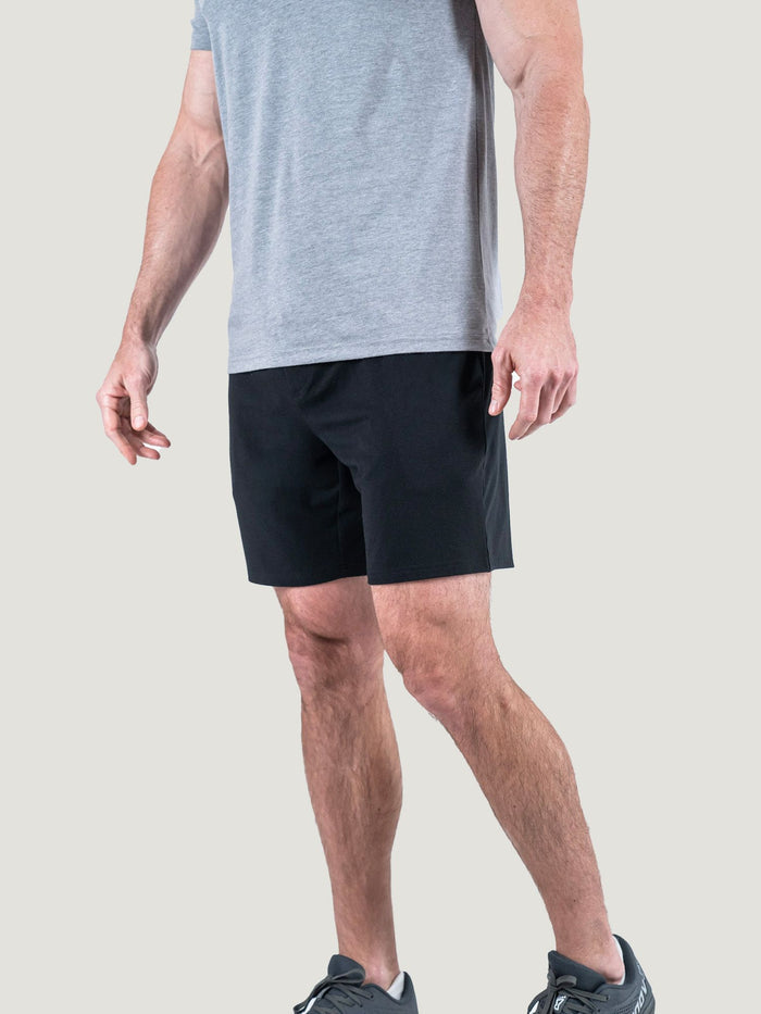 Matt is 6'1, 195LBS and wears a size M # Black Day Off Short 2-Pack | Size Medium | Fresh Clean Threads