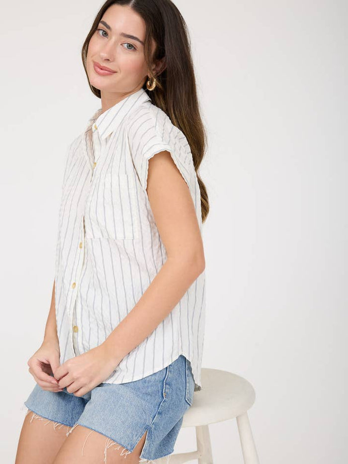 Breezy Stripe Button Down Shirt