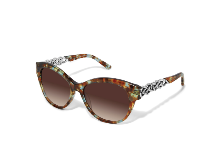 Brighton - Interlok Braid Blue Havana Sunglasses