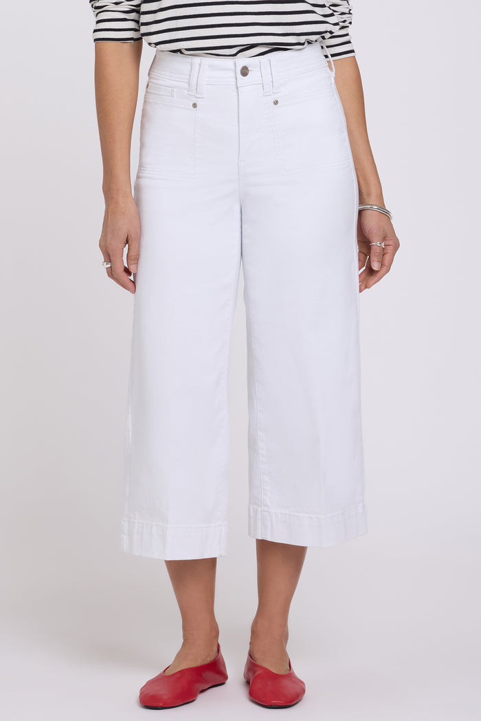 Brigitte Wide Leg Capri Jeans - Optic White