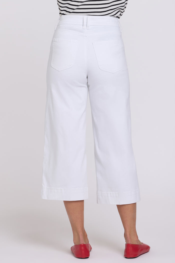 Brigitte Wide Leg Capri Jeans - Optic White
