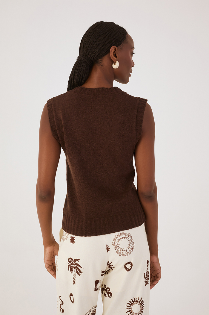 Brown Caffeine Tricot Vest_4