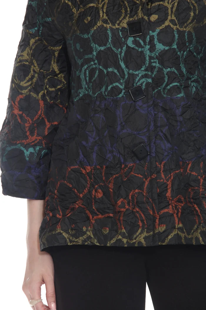Brushstroke Jacket, Multi-Color Statement Piece - 4114