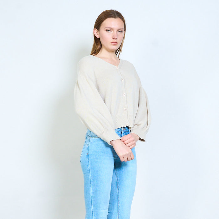 Button front v-neck lightweight knit cardigan wholesale