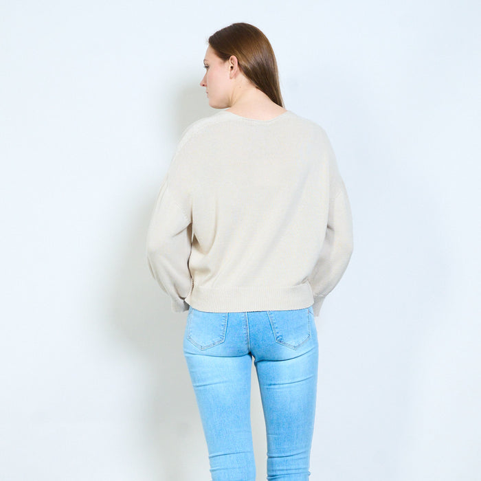 Button front v-neck lightweight knit cardigan wholesale