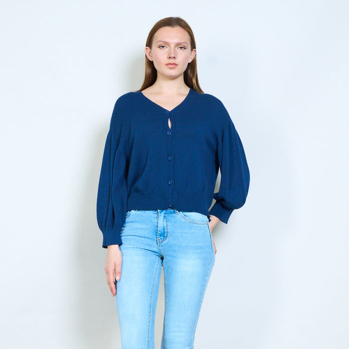 Button front v-neck lightweight knit cardigan wholesale