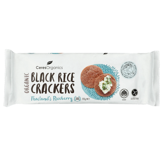 Ceres Organics Black Rice Crackers Original - 115g - L'Organic