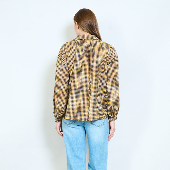 Checked shirt with classic collar and relaxed fit wholesale