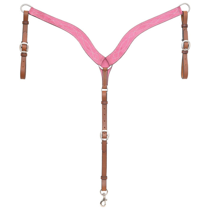 Circle Y Pink Suede Breastcollar