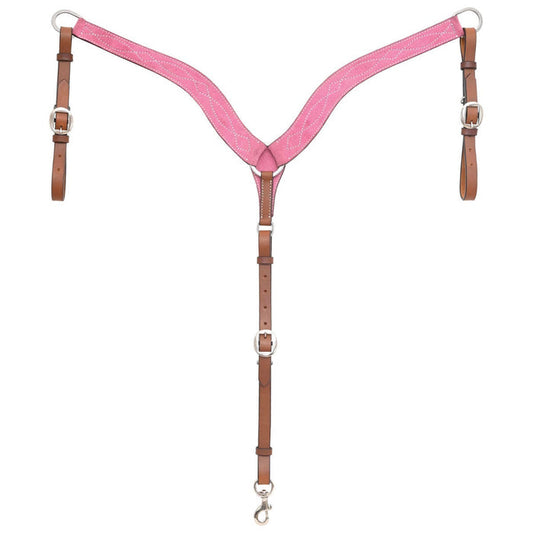 Circle Y Pink Suede Breastcollar