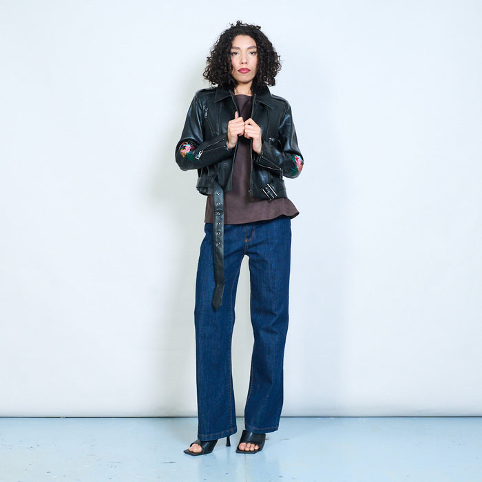 Classic biker silhouette cropped jacket wholesale
