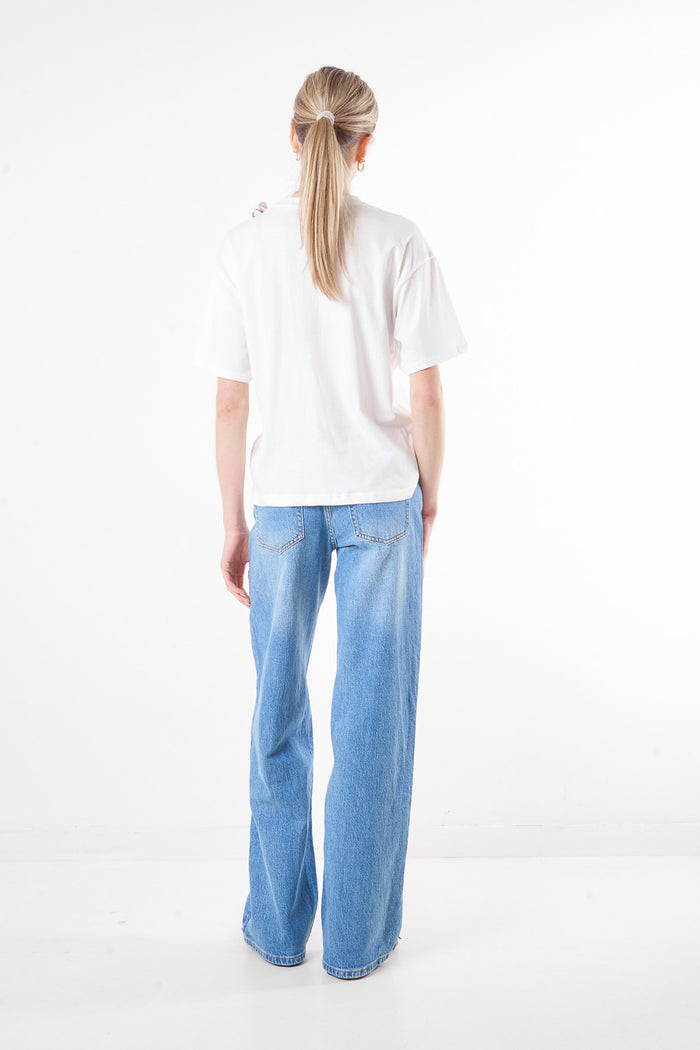 Classic relaxed wide leg denim jeans wholesale