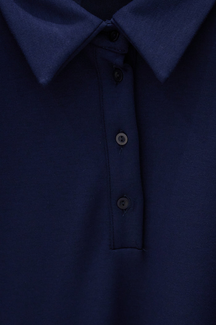 Collared button placket relaxed pullover wholesale