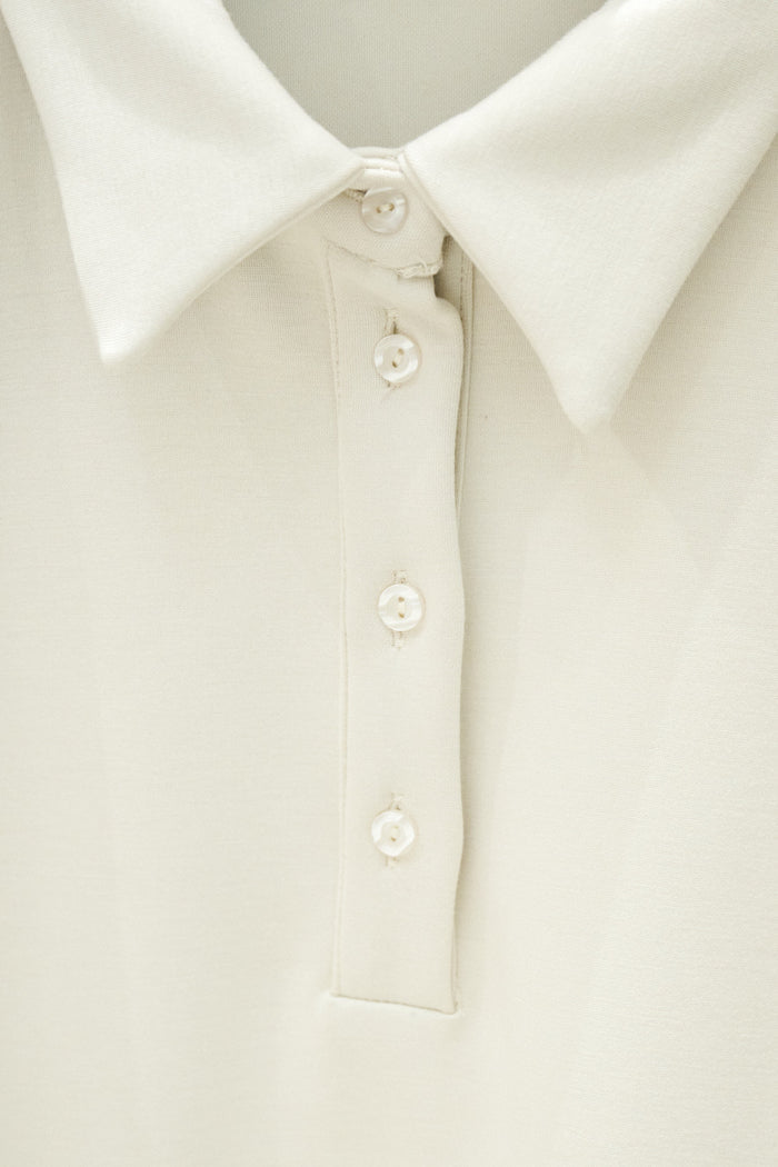 Collared button placket relaxed pullover wholesale