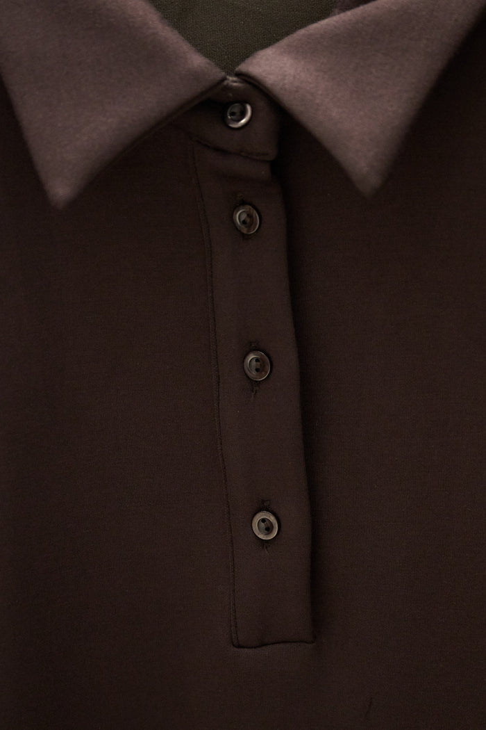 Collared button placket relaxed pullover wholesale
