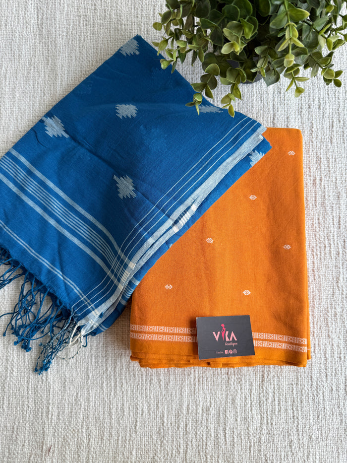 Cotton suit set with jamdhani dupatta