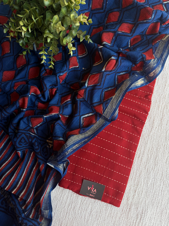 Cotton suit set with printed cotton dupatta