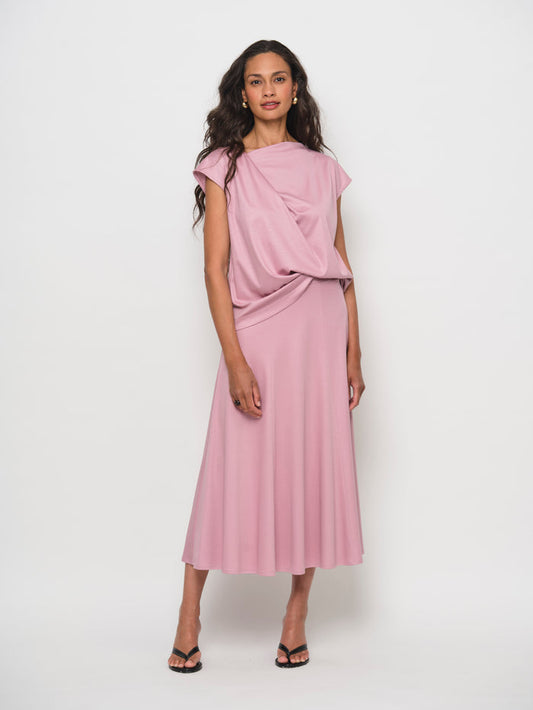 Cowl Neck Cap Sleeve Top