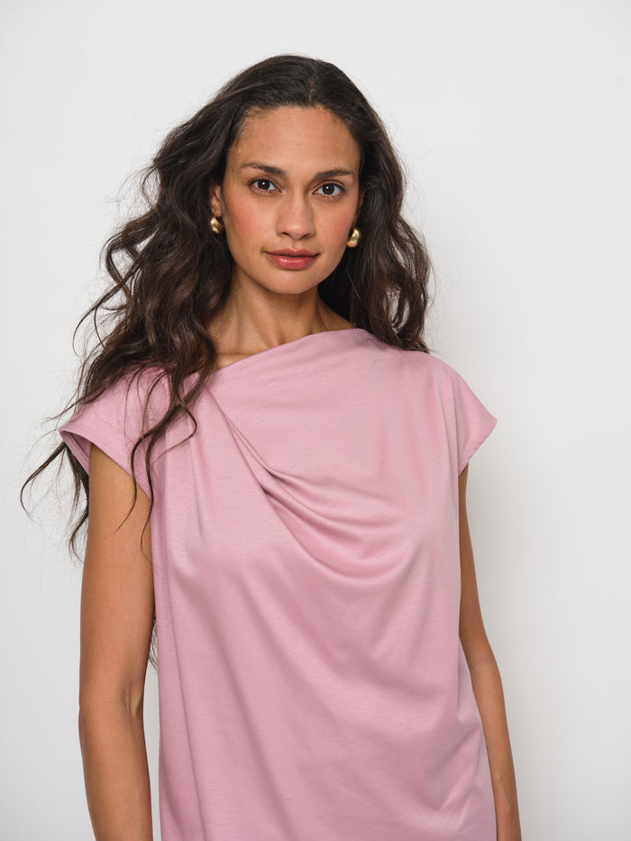 Cowl Neck Cap Sleeve Top