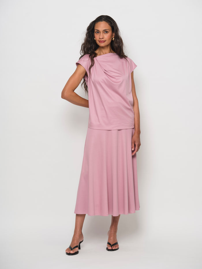 Cowl Neck Cap Sleeve Top