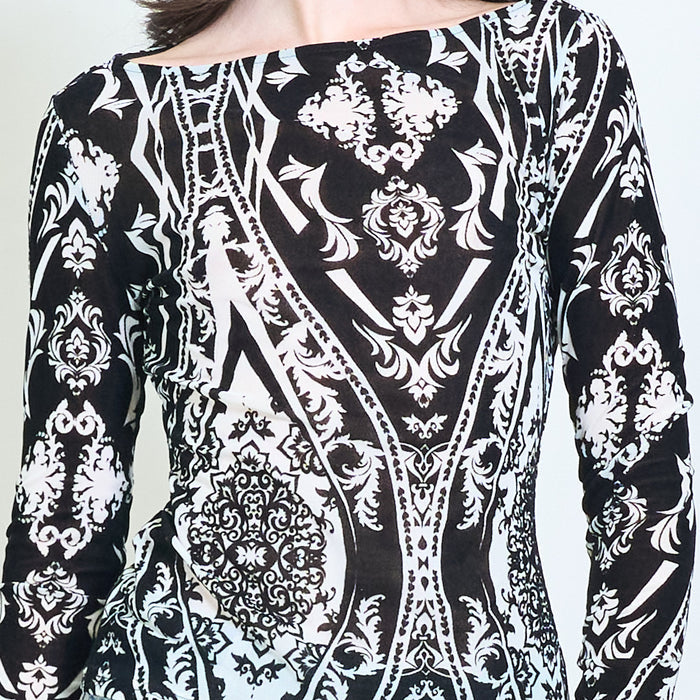 Cropped baroque print blouse wholesale