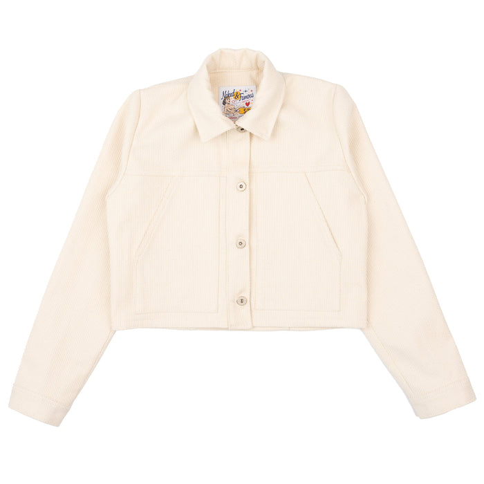 Cropped Denim Jacket - Judo Sashiko - Ecru by Naked & Famous Denim