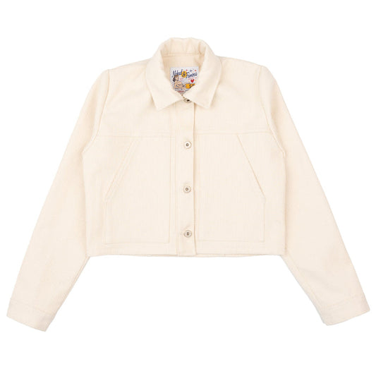 Cropped Denim Jacket - Judo Sashiko - Ecru by Naked & Famous Denim