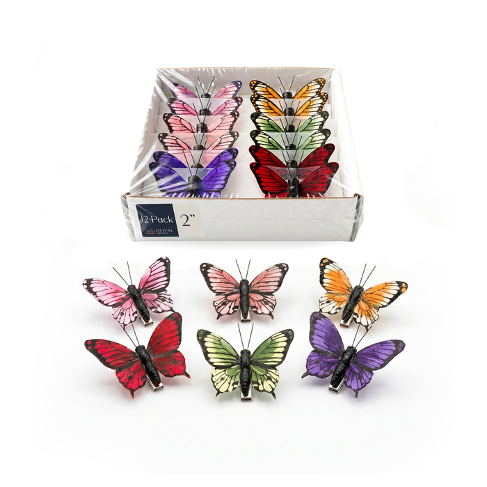 DECORATIVE BUTTERFLY CLIPS - 2" × 2" × 0.75"