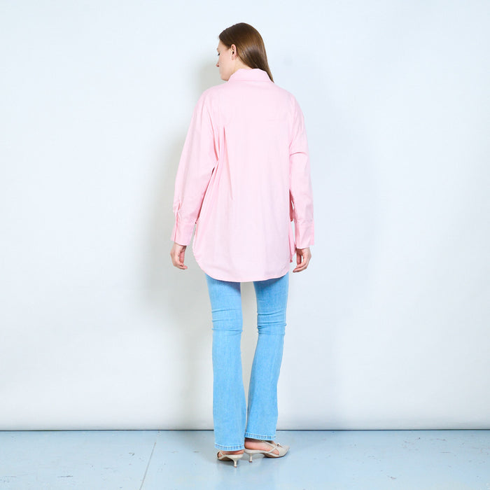 Decorative button collared blouse wholesale