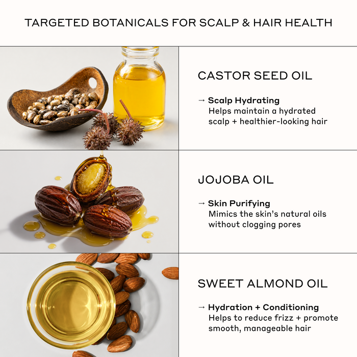 Zenagen Densifying Beard Oil ingredients featuring castor seed oil, jojoba oil, and sweet almond oil to hydrate and condition beard hair.