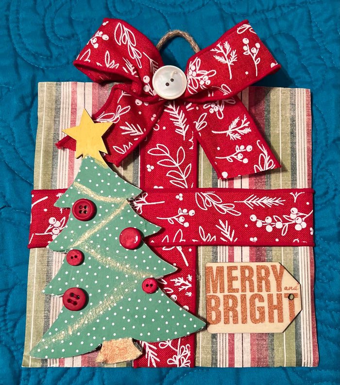 DIY Home Decor - “Merry Bright Christmas Gift Wall Art