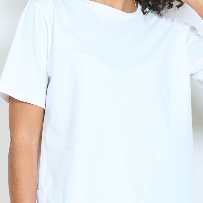 "Dolce vita" yellow chenille slogan back printed cotton t-shirt wholesale