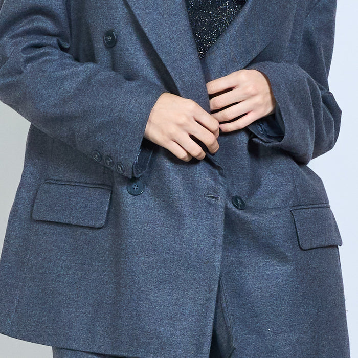 Double-breasted oversized tailored blazer with peak lapel wholesale