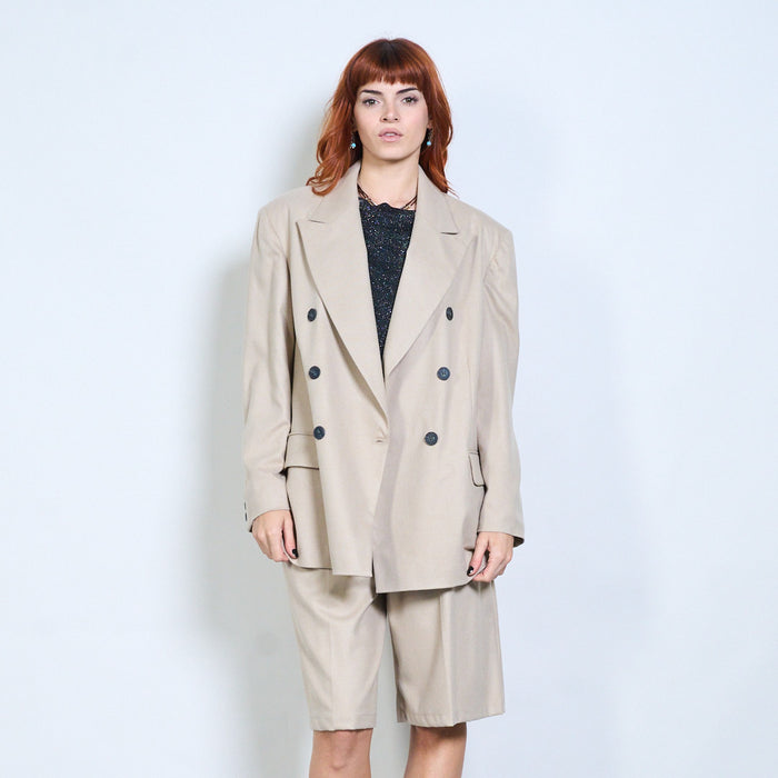 Double-breasted oversized tailored blazer with peak lapel wholesale