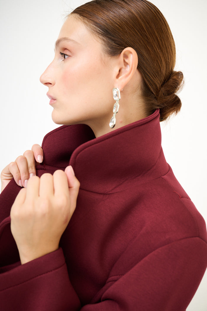 Double-breasted structured wool-look coat wholesale