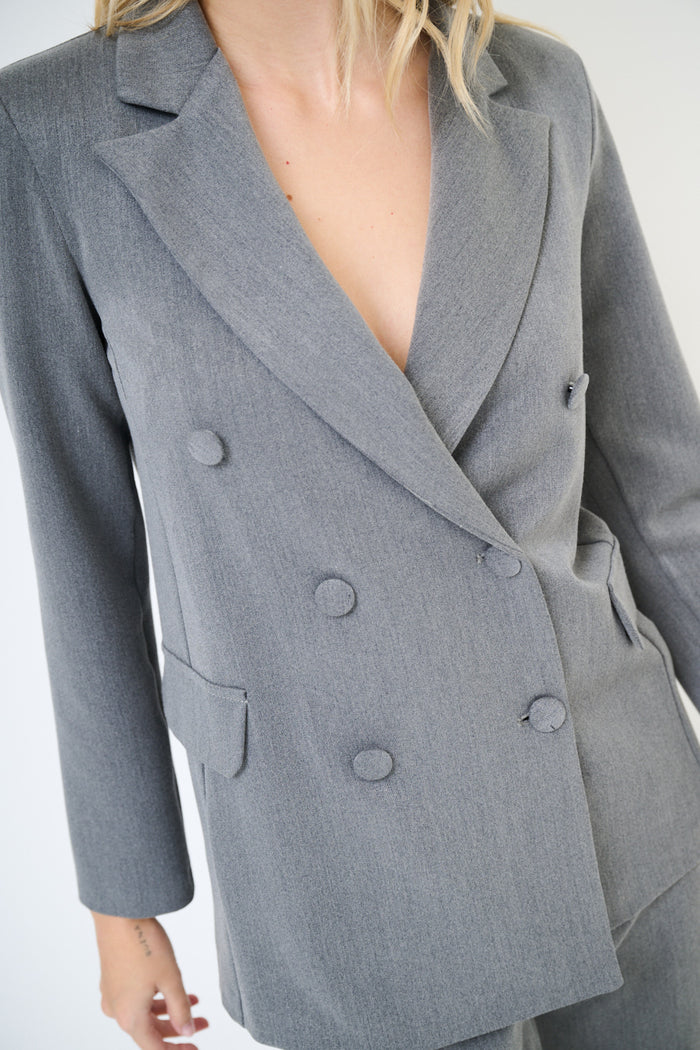 Double-breasted tailored structured blazer jacket wholesale